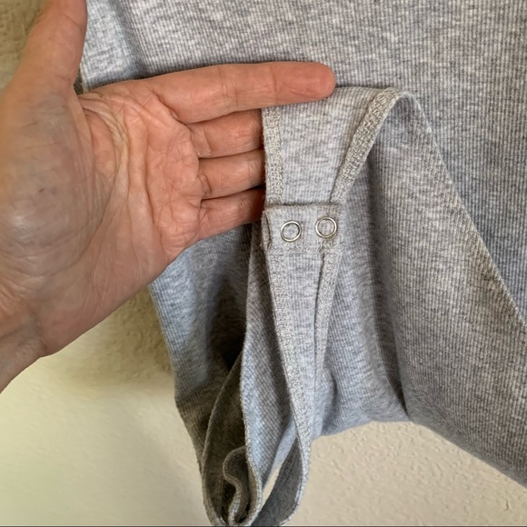 Dip Heather Gray Ribbed Bodysuit - Picture 4 of 9